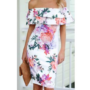 Bodice One Shoulder Tube Dress Print Ladies One Shoulder Dress Slim Fit