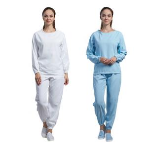 China Hospital Surgical Anti Static Garments Used Long Sleeve White Cotton Gown supplier