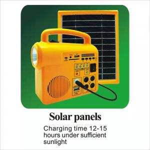China Speaker 5V 3W Solar Panel Light Kit IP65 Waterproof Durable With Radio Sd Card supplier