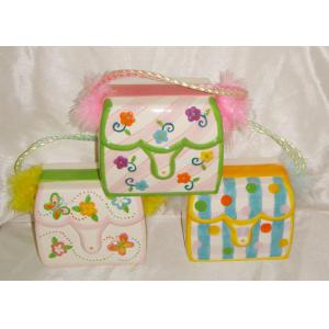 Colorful Ceramic Purse Bank / Saving Bank For Girl And Lady Earthenware