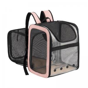 China Expandable Outdoor Portable Pet Carrier Travel Bag Visible Pet Carrier Backpack supplier
