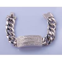 China 75g Long Distance Relationship Gifts Bracelets 18cm 12mm Cuban Link Bracelet Silver on sale