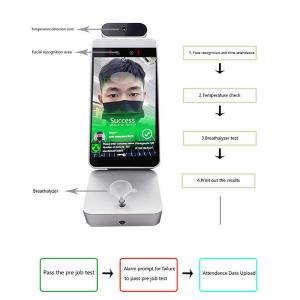 China Face Recognition Time Attendance 8 Inch Temperature And Alcohol Testing supplier