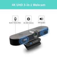 4X Digital Zoom 4K PC Webcam EPTZ Video Conference Camera With Microphones Speaker