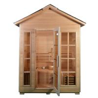 China 6 Person Redwood Cedar Modern Sauna Outdoor Wet Dry Sauna Wood on sale