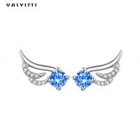 China Simple Angel Wings  Blue Butterfly Cute Minimalist Trend Jewelry Stud Earrings on sale