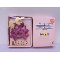China Practical Sparkly Star Hair Clip For Kids Polyester Shiny Glitter 1 Pair on sale