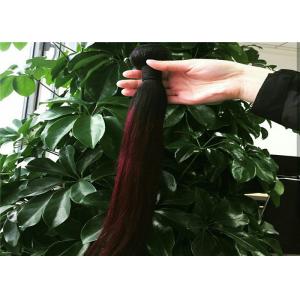 China 100% Long Brazilian Virgin Hair Bundles , Real Human Hair Extensions Red Wine Color supplier