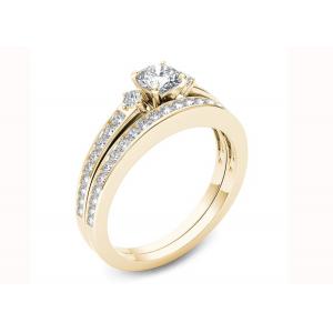0.48CT Moissanite Diamond Engagement Wedding Rings 18K Gold Material