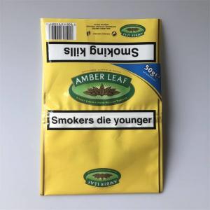 Plastic Rolling Tobacco Pouch Bag Baccy Bag With Zipper And Sticker