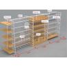 China Multifunction 4 Sided Metal Retail Display Shelves With Hooks And Cabinets wholesale