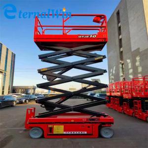 10m Lifting Height 350kg Red Electric Battery Scissor Lift Platform For Sale