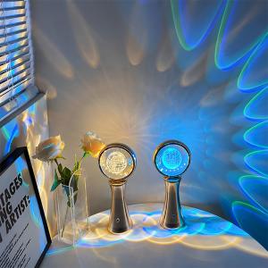 RGB Trophy Crystal Globe Table Lamp 3D Visual Crystal Globe Atmosphere Light Earth style Crystal Table Lamp for bedroom