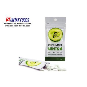 China Natural Color Fresh Breath Mints , Sugarless Hard Candy Cucumber Flavor supplier