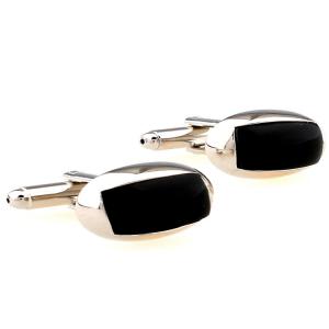 China Silver Plating Diamond Stainless Steel Cufflinks With Customized Logo supplier