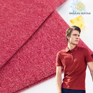 China Loose Polo Shirt Cotton Fabric Solid Lycra Knitted Texture 170g 175cm supplier