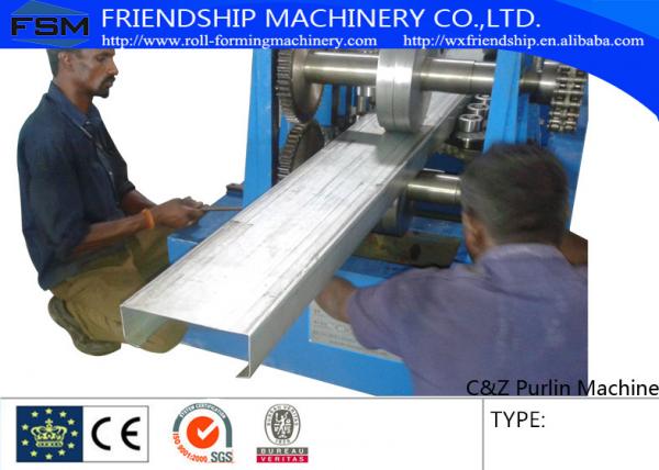 80mm-350mm C Z Purlin Roll Forming Machinery With Automatic Punching Holes
