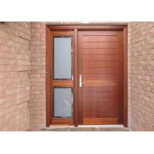 Unfinished Solid Wood Doors Single / Double Glazed Glass For Interior Room