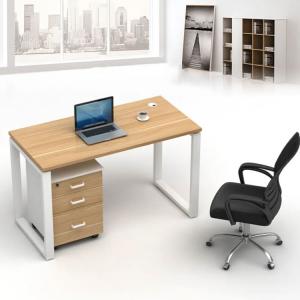 China Wooden Pc Modern Computer Desks 1.2M White Metal Material With Drawers supplier