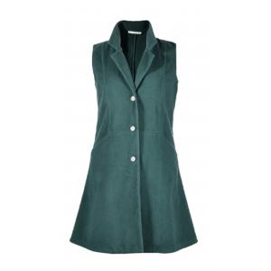 China Lapel Collar Ladies Sleeveless Dress Coat With Buttons Slim Fit Cool Coat wholesale