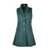 China Lapel Collar Ladies Sleeveless Dress Coat With Buttons Slim Fit Cool Coat wholesale