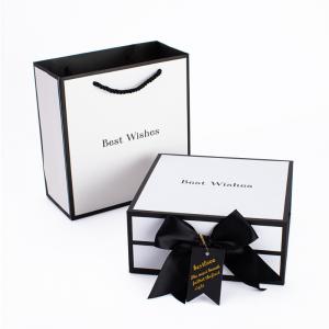Free Paper Bag Packaging Box Luxury Clothes Package Ribbon Bow Magnetic Closure Cardboard Box