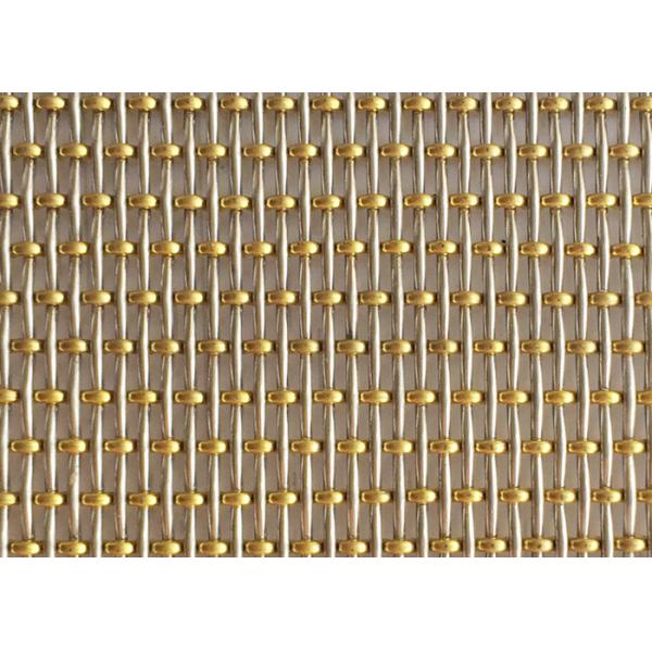 ODM PVD Copper Woven Lock Crimp Wire Mesh 3.2mm Partition Metal Mesh