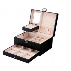 China Exquisite Necklace Bracelet Storage Box Sturdy Embossed PU Leather supplier