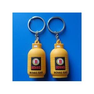 Custom 3d Gas Cylinder Bottle Shape Rubber PVC Keychain Key Holder For Advertising Souvenirs