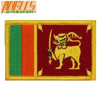 China Sri Lanka International Country Flag Patch Sinhalese Ceylon Lion Embroidered Applique Iron-on Tactical Morale Patch on sale