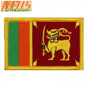 Sri Lanka International Country Flag Patch Sinhalese Ceylon Lion Embroidered Applique Iron-on Tactical Morale Patch