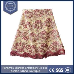 China Flower pattern embroidery hight quality wedding african lace fabric / baby lace fabric supplier