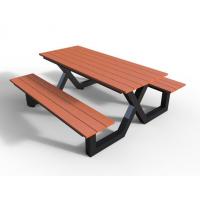 China Modern Outdoor Bench Table Set , Wood Metal Composite Picnic Tables And Benches on sale