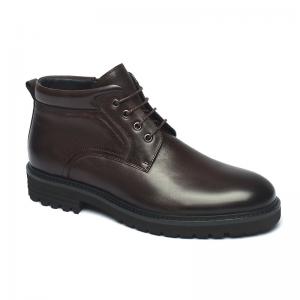 Dark Brown Lace-up Anti Skid Mens Leather Boots