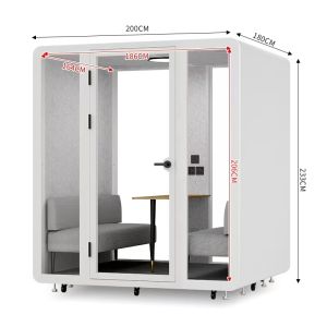 China Cabina de Reuniones para 4 Personas con Rendimiento Acústico STC35dB, Tamaño Exterior L200×A180×H233cm y Tamaño Interior L186×A164×H206cm wholesale