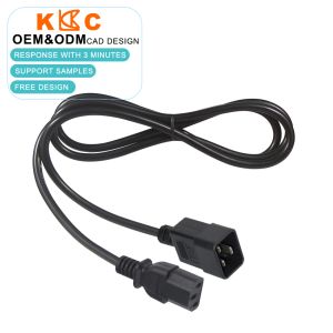 China IEC 320 C13 to C20 Power Extension Cord 14 AWG for Server Racks and High-Density PDUs Black Power Jumper Cable 15 Amp 250V on sale