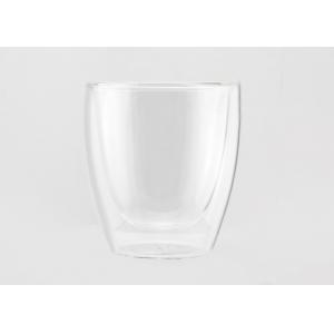 Transparent Double Wall Coffee Cups , Double Insulated Glass Mugs Eco Friendly