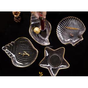 Shell Shape Clear Glass Fruit Bowl / Small Glass Fruit Dishes Eco - Friendly