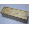 China Nature Color Long Thin Wooden Box Handmade Slide Lid 33cm With Custom Logo wholesale