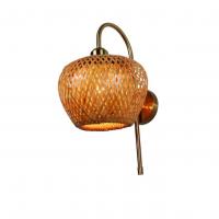 China E27 LED Woven Bamboo Wall Lamp Sconce 3500K For Bedroom Bathroom on sale