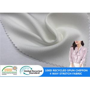 100D Spun Chiffon Recycled Polyester Fabric 4 Way Stretch GRS Female Shirt Cloth