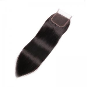 Natural Color Virgin Indian Straight Lace Closure With Hair Bundles Looks Natural With Skin