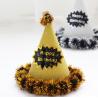 China Gold and Silver Hair Ball Birthday Hat Adult Children's Birthday Birthday Party Paper Hat Exquisite burrs Report wholesale
