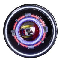 China 7 Inch Round LED Demon Eye Halo Headlights For Jeep Wrangler on sale