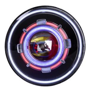 China 7 Inch Round LED Demon Eye Halo Headlights For Jeep Wrangler supplier