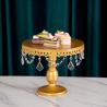 China Golden 16cm Height Metal Wedding Cake Stand , Anti Rust Wedding Cake Plate wholesale