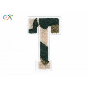 China T - On White - 4 1/2 Inch Heat Seal Custom Sew On Patches Chenille Varsity Letter supplier
