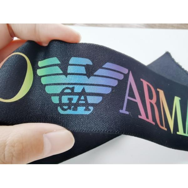 Spandex / Nylon 3CM Black Elastic Band With Customized Colorful Logo