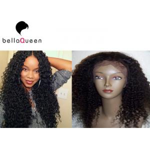 Natural Black Long 100% Remy Wavy Curly Wave Human Hair Lace Wigs 6A Grade