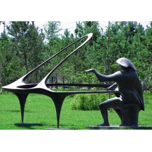 Playing The Piano Bronze Statue For Home / Hotel / Public Decoration
